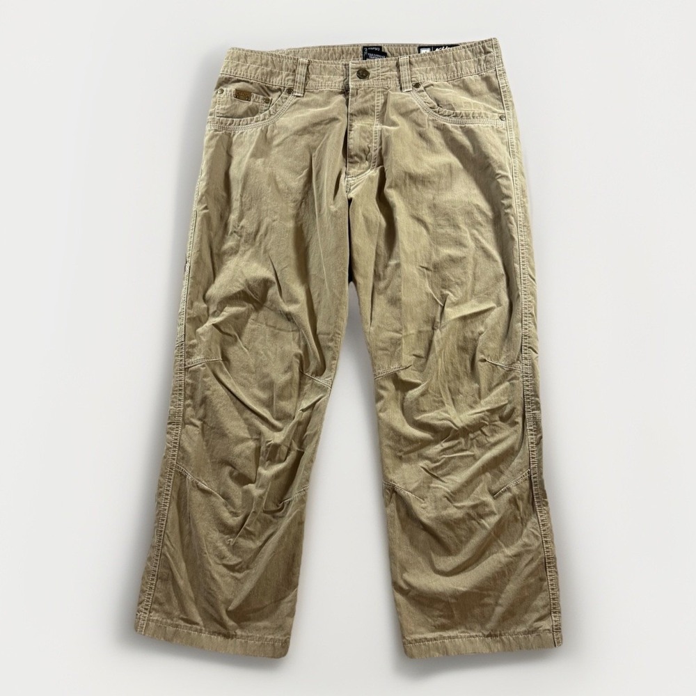 Kuhl Revolvr Pants Mens 34x27 Khaki Stretch Hiking Outdoor Patina Dye Gorpcore